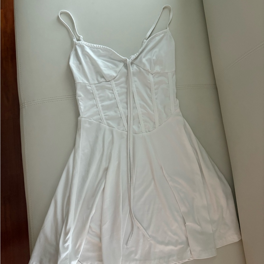 Elegant White Spaghetti Strap Dress